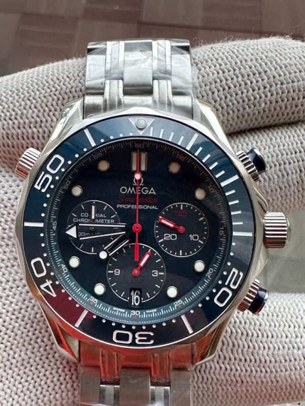 Omega Seamaster Diver 300M Co-Axial Chronometer GMT Chronograph 44mm Stainless Steel Blue Dial