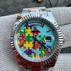 Rolex Day-Date Jigsaw Puzzle Dial Silver