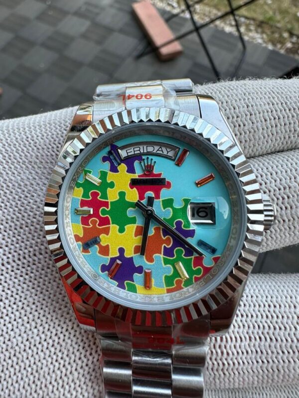 Rolex Day-Date Jigsaw Puzzle Dial Silver
