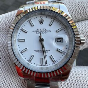 Rolex Date-Just White Dial Silver Watch