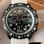 Breitling Endurance Chronometer Quartz Movement 46mm Black Dial White Rubber Strap