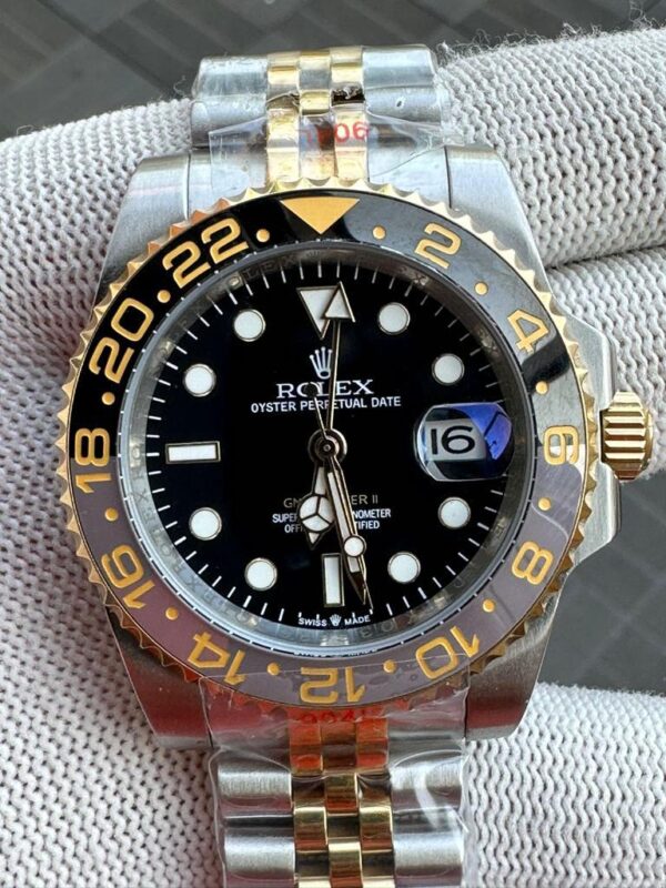 2023 Rolex GMT-Master II Yellow Gold and Oystersteel Jubilee Bracelet Black Dial