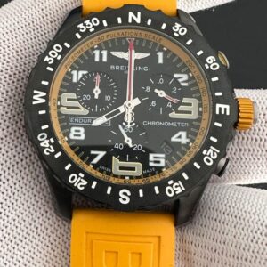 Breitling Endurance Chronometer Quartz Movement 44mm Black Dial Yellow Rubber Strap