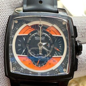 TAG HEUER MONACO MIKROGRAPH QUARTZ MOVEMENT CLASSIC 43MM STAINLESS SQUARED CASE DESIGN