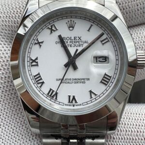 Rolex Date-Just White Dial Silver Watch
