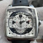 TAG HEUER MONACO MIKROGRAPH QUARTZ MOVEMENT CLASSIC 43MM STAINLESS SQUARED CASE DESIGN
