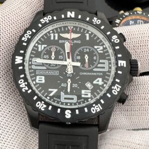 Breitling Endurance Chronometer Quartz Movement 46mm Black Dial Rubber Strap