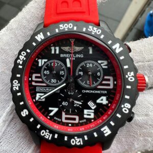 Breitling Endurance Chronometer Quartz Movement 46mm Red Dial Rubber Strap