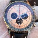 Breitling Navitimer Quartz Movement 46mm Leather Strap Men's Black Watch